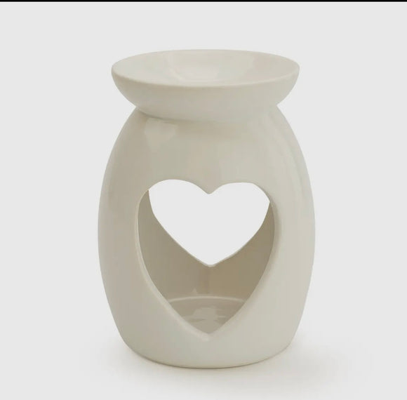 Wax Burner | Ceramic White Heart Wax Burner