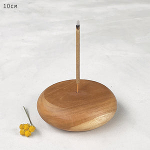 East Of India | Wood Incense Holder - Solid Round Wood