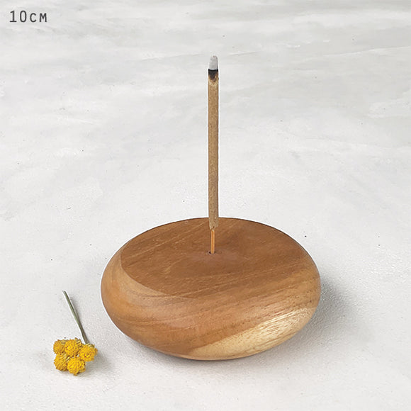 East Of India | Wood Incense Holder - Solid Round Wood
