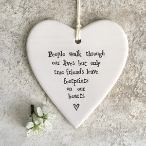 East Of India | Porcelain Round Hanging Heart - People Walk