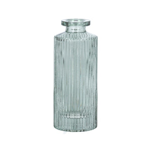 Gisela Graham | Green Glass Ribbed Bottle Mini Vase