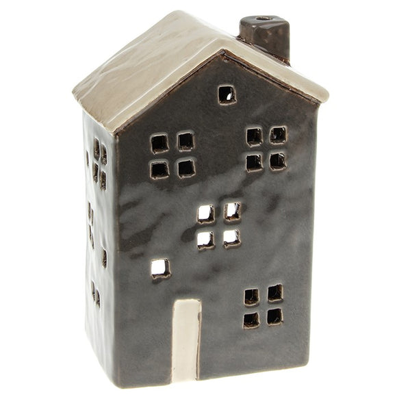 Village Pottery | Town House Tall Grey Tealight Holder