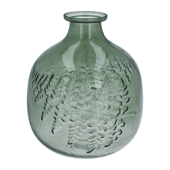 Gisela Graham | Glass Vase - Large Green Fern Impression Ball