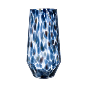 Gisela Graham | Blue Tortoiseshell Glass Tall Vase
