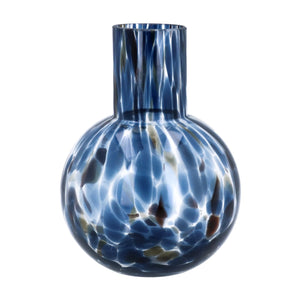 Gisela Graham | Blue Tortoiseshell Glass Ball Vase - Small