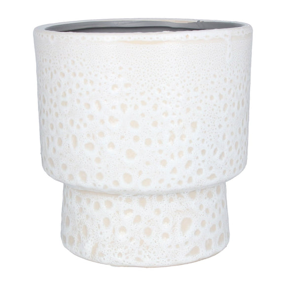 Gisela Graham | White Foam Stoneware Goblet Pot Cover - Large