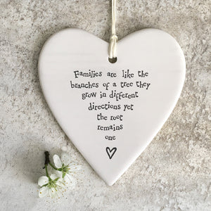 East Of India | Porcelain Round Heart - Families Like Branches