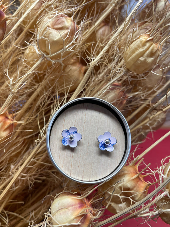 The Tinsmiths | Cornflower Small Flower Stud Earrings