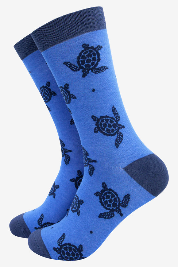 Mens Socks | Men's Sea Turtle Print Bamboo Socks - UK 7-11