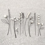 East Of India | White Snowberry Wire Sprig 25cm
