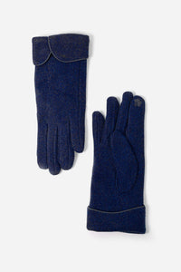 MSH | Navy Blue Fold Over Cuff With Scalloped Edge Gloves