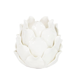 Gisela Graham | White Ceramic Artichoke T-Lite Holder
