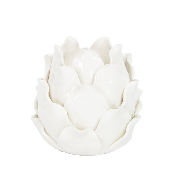 Gisela Graham | White Ceramic Artichoke T-Lite Holder