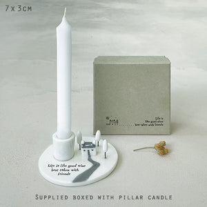 East Of India | Candle Holder - Life Is Like Wine