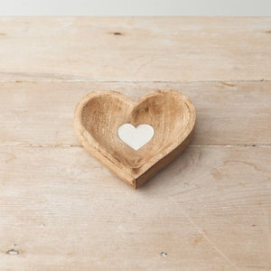 Wooden Dish | Rustic Wooden Heart Dish