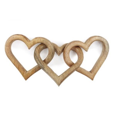 Home Decoration | Wooden Heart Chains - 30cm