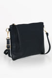 MSH | Navy Blue Large Leather Wristlet Clutch Bag