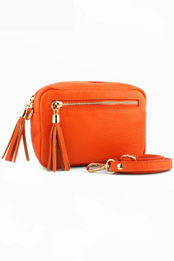 Leather Camera Bag | Italian Leather Camera Bag - Orange