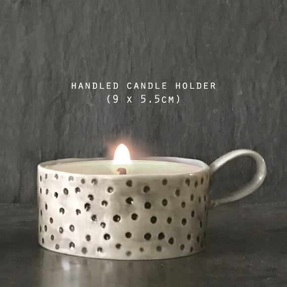 East Of India | Candle Holder - Hand Painted Dimpled Spots