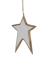 Rustic Wooden Star | White Hanging Wooden Star