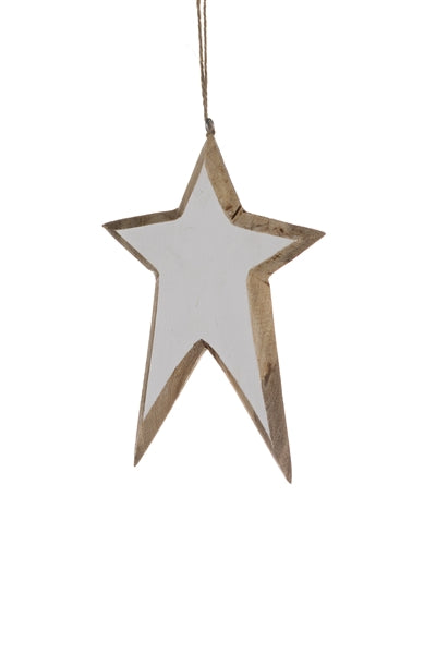 Christmas Decoration | White Hanging Wooden Star