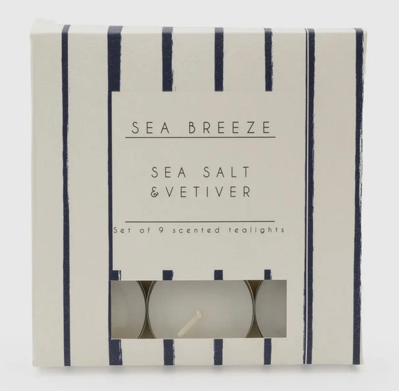 Fragrant Tea Lights | Sea Salt & Vetiver Pk9