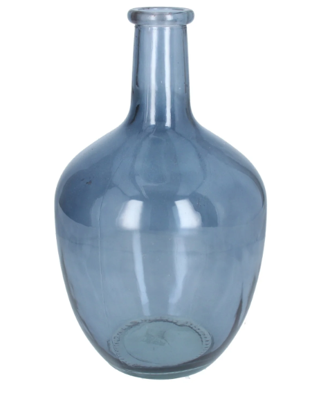 Gisela Graham | Glass Vase - Blue Rum Bottle