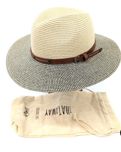 Sun Hat | Folding Panama Folding Hat - Mottled/Natural (57cm)