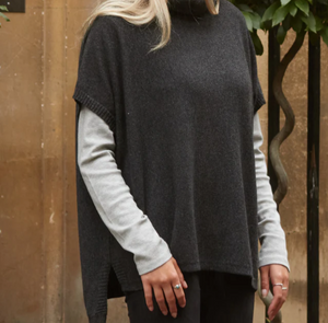 Classic Cashmere Blend Tunic | Anthracite