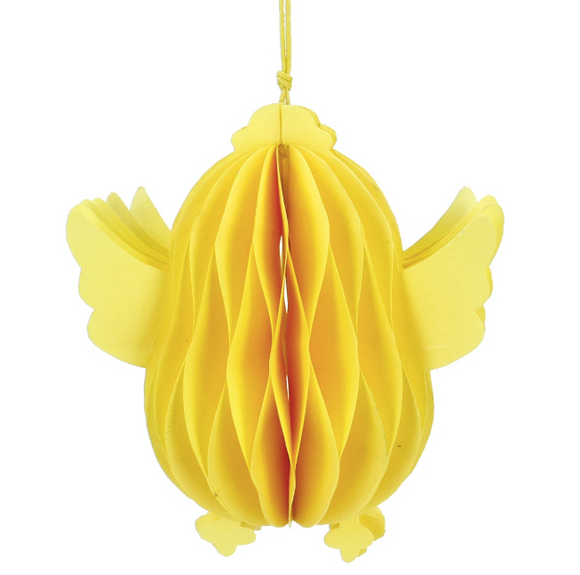 Gisela Graham | Yellow Honeycomb Paper Chick