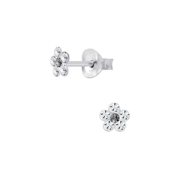 It's Yours | Sterling Silver Crystal Flower Stud Earrings