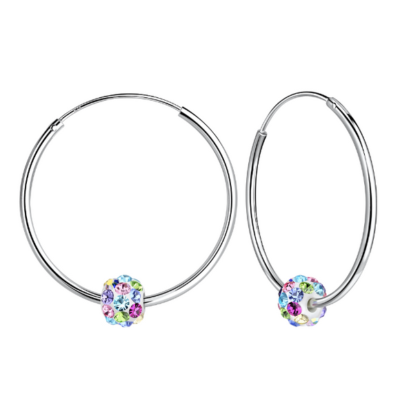 It's Yours | Sterling Silver Hoop And Crystal Earrings