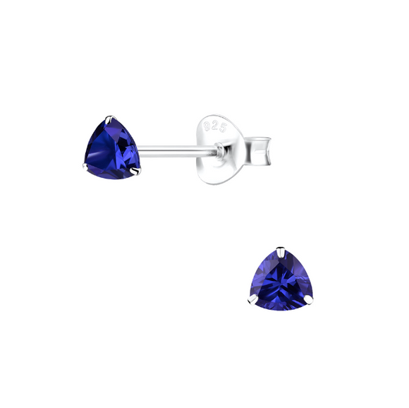 It's Yours | Sterling Silver And Cubic Zirconia Stud Earrings - Tanzanite