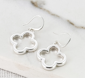 Envy Jewellery | Silver Open Fleur Drop Earrings