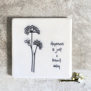 East of India | Floral coaster-Happiness biscuit