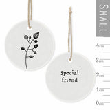 East of India |  Small Floral Porcelain Hanger - Special friend