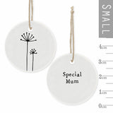 East of India |  Small Floral Porcelain Hanger - Special Mum