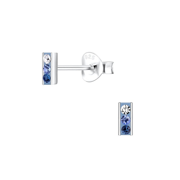 It's Yours | Sterling Silver Bar Crystal Ear Studs