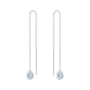 It's Yours | Pear Cubic Zirconia Sterling Silver Thread Through Earrings