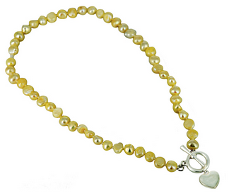 Freshwater Pearl Heart Necklace | Cream