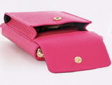 Leather Mobile Phone Bag/Purse - Raspberry