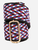 Bag strap - Black Red Crosshatch Chevron