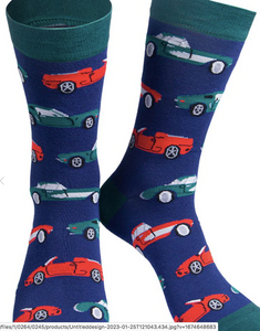 Bamboo Mens Socks | Sports Car Novelty Socks