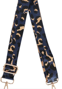 Bag Strap | Navy Blue Leopard Print
