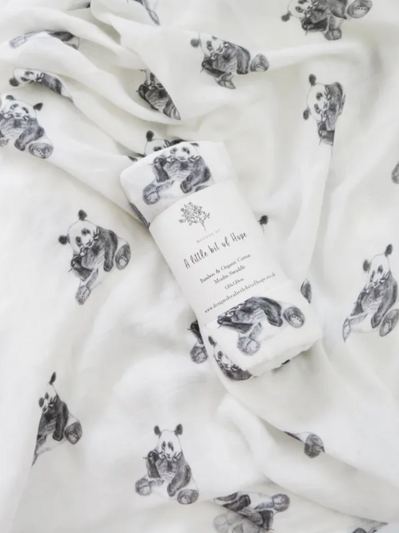 A Little Bit of Hope | Panda Muslin Blanket